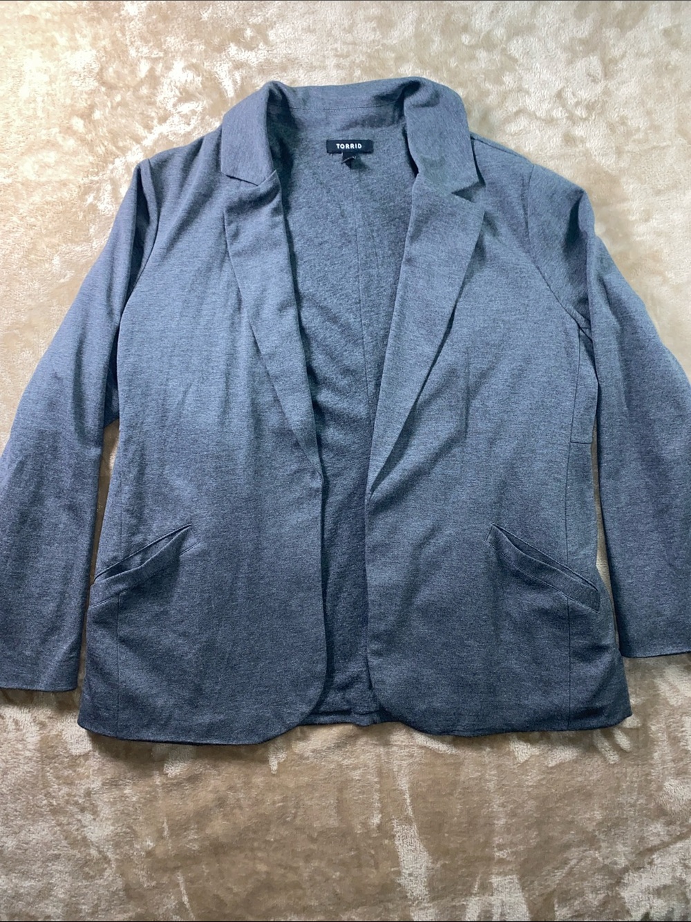 torrid Charcoal Gray Open-Front Blazer Cardigan